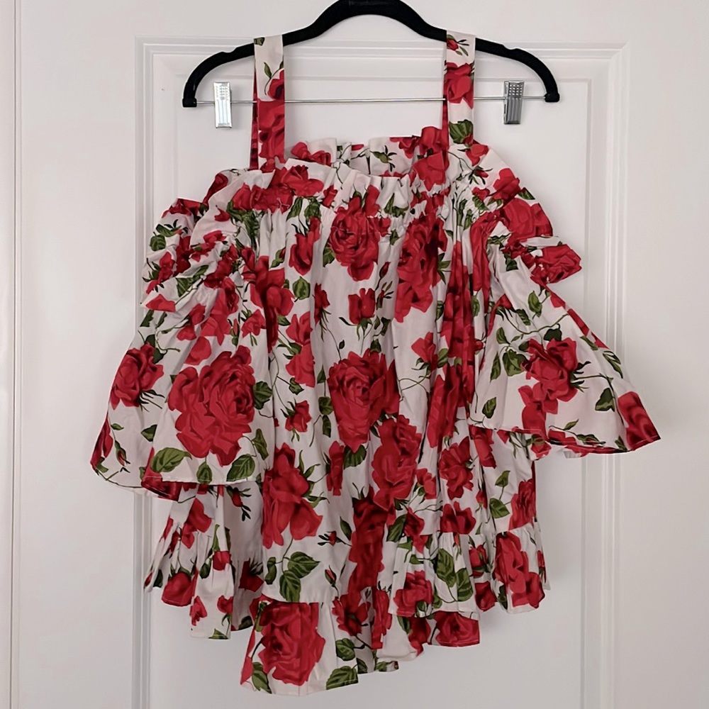 Asos Floral Detail Off The Shoulder Shirt